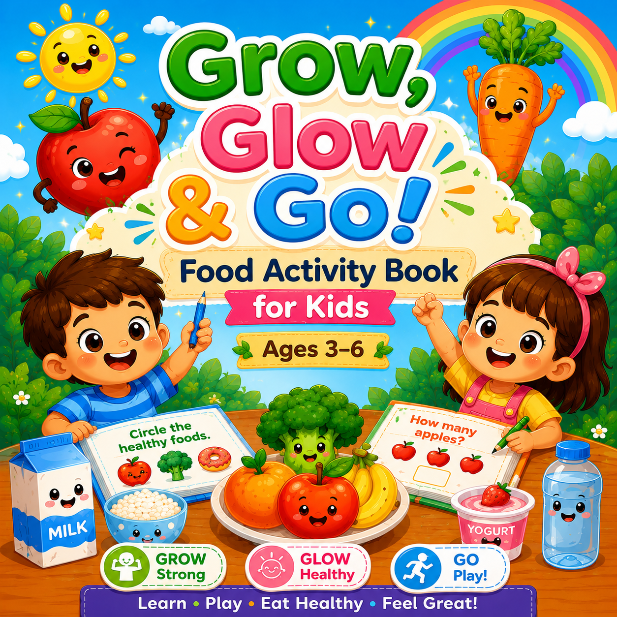 Grow, Glow & Go! Food Activity Book for Kids