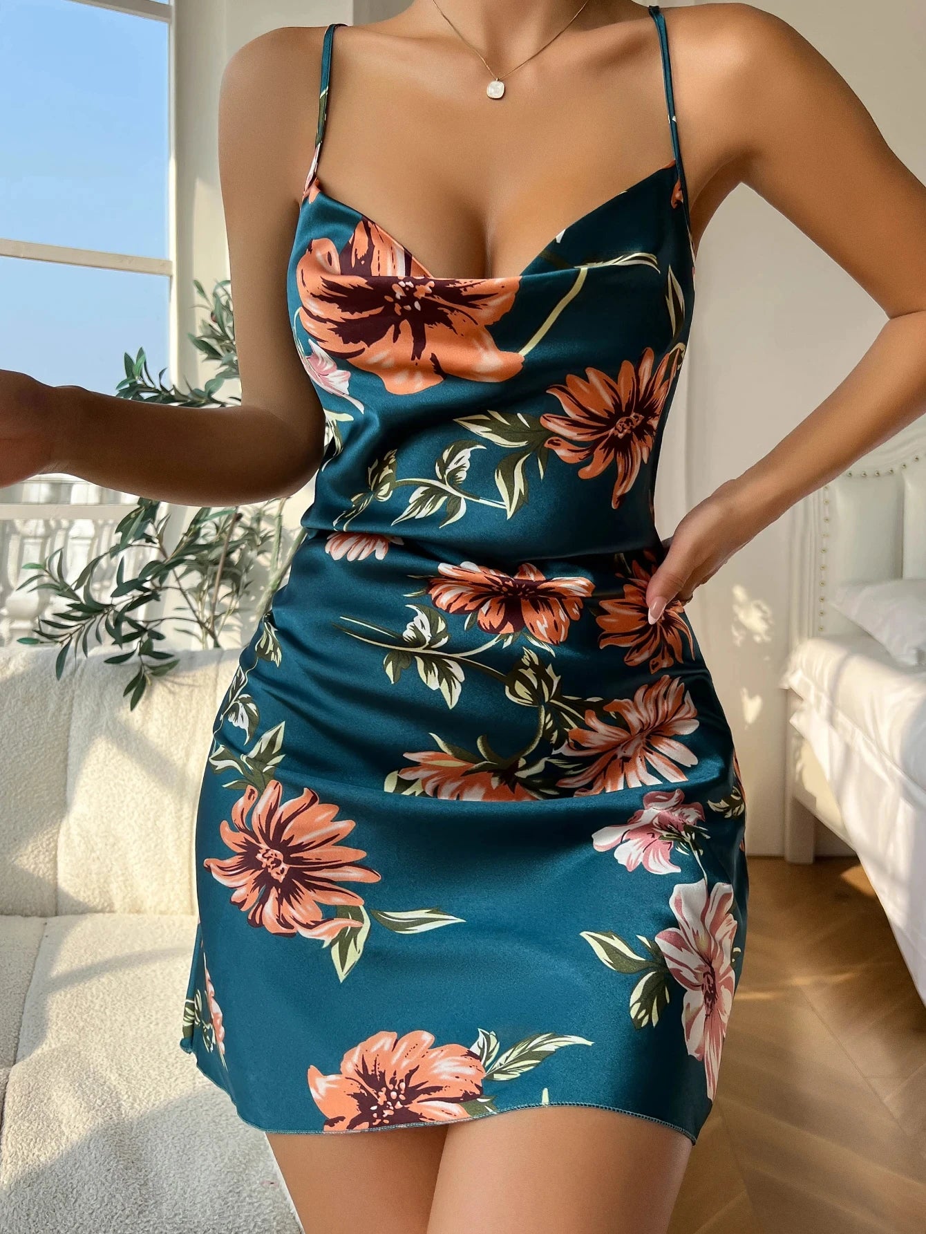 Summer Thin Breathable Women's Ice Silk Slip Dress
