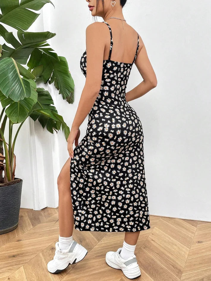 Daisy Leopard Print Maxi Dress