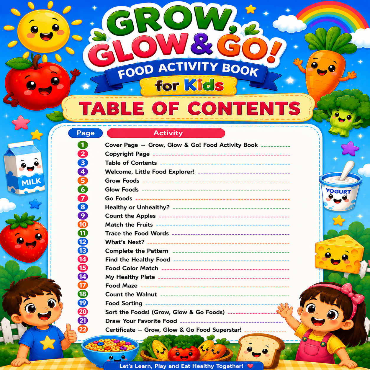 Grow, Glow & Go! Food Activity Book for Kids
