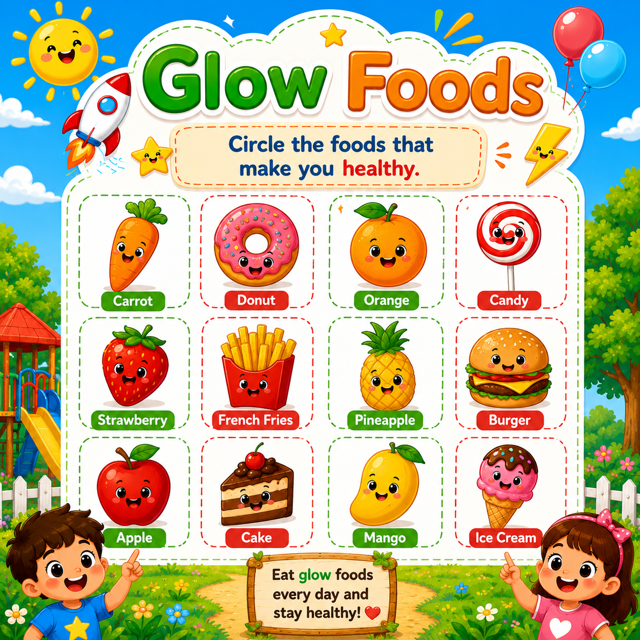 Grow, Glow & Go! Food Activity Book for Kids